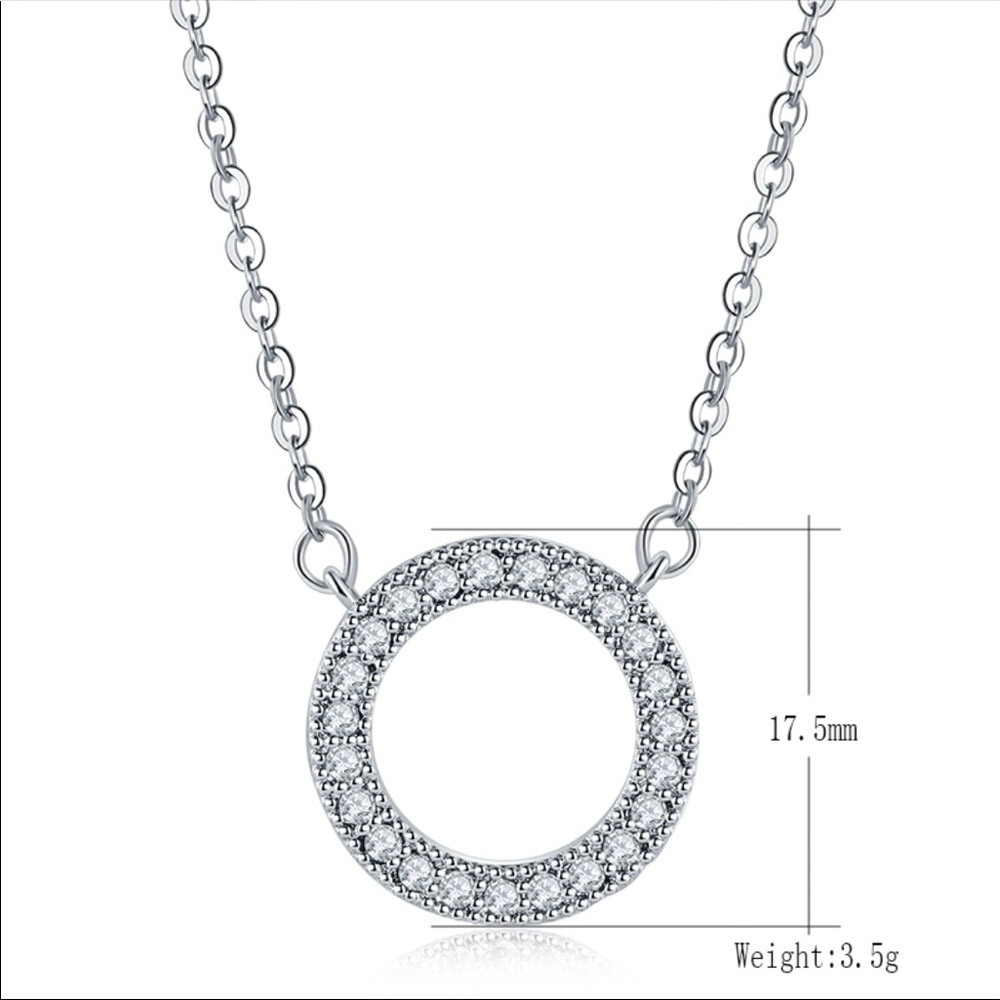 PAVÉ ROUND CIRCLE NECKLACE - Picture 2 of 3